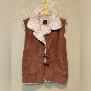 Women’s Cabela's Vest Sz L Faux Fur & Suede EUC